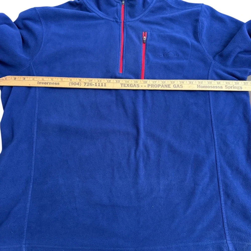 Eddie Bauer‎ Mens Blue Fleece 1/4 Zip Pullover Sweatshirt Top XXL Collard Pocket